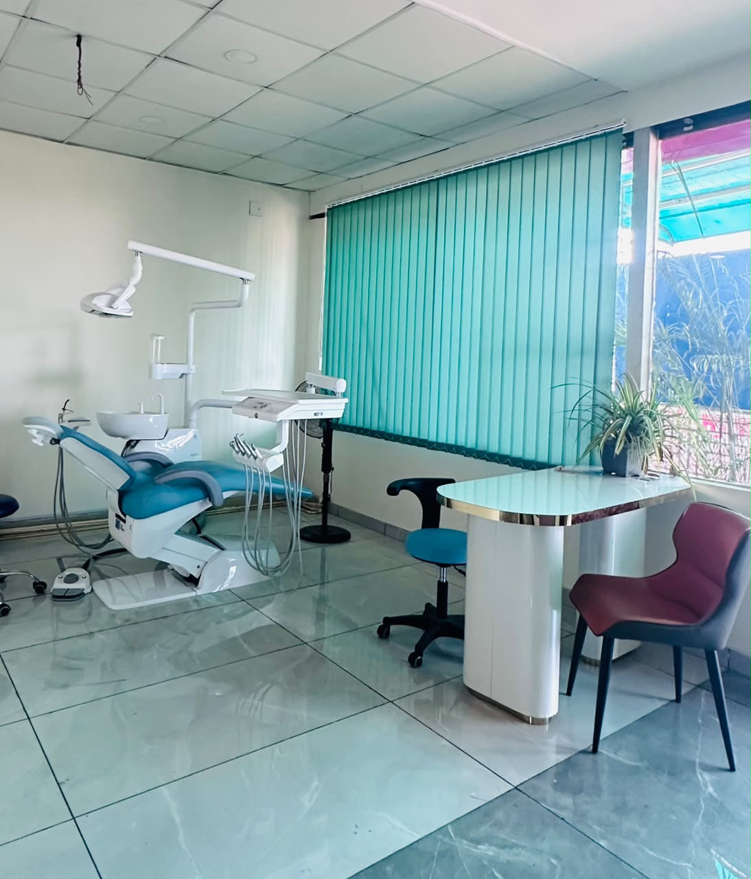 Consultation desk in the treatment room at Gentle Dental Studio, Bharatpur